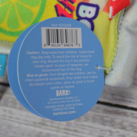 Bark Boozehound Juice Pooch Margrrrita Drink Pouch Small 0-20 lbs Dog Toy NWT - Picture 7 of 10